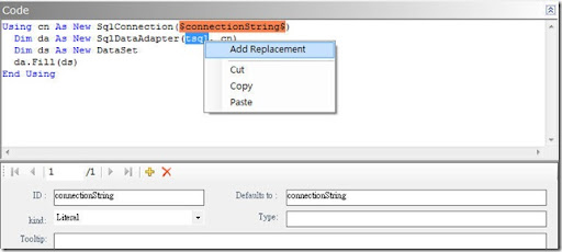 Code Snippet Editor for Visual Basic 2008 | 亞當斯の遺忘技術的角落 - 點部落